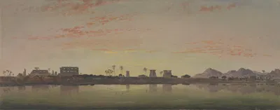 Пилоны в Карнаке, Фиванские горы на горизонте by Эдвард Уильям Кук — digital art print download