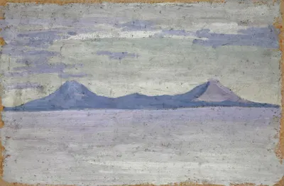 Далекие горы в море by Эрнст Шиесс — digital art print download