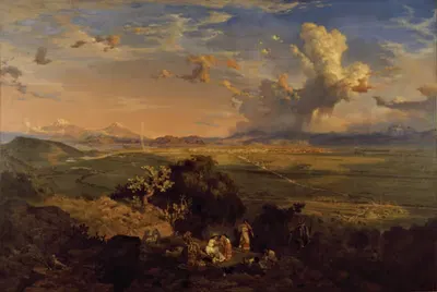 Долина Мексики, вид с холма Тенайо by Эудженио Ландезио, 1870 — digital art print download
