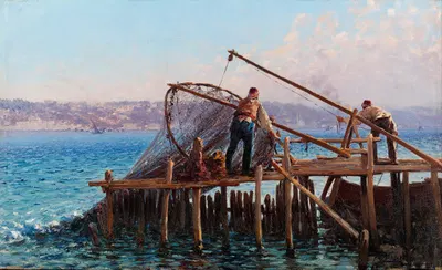 Рыбаки приносят улов by Фаусто Зонаро — digital art print download