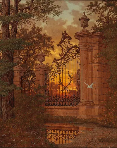 У ворот замка by Фердинанд Кнаб — digital art print download