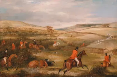 Охота в Берли, 1842: Погоня by Фрэнсис Кэлкрафт Тёрнер, 1842 — digital art print download