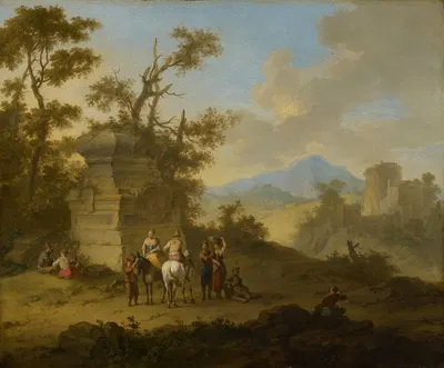 Landscape with Tomb and Horsemen by Franz de Paula Ferg — digital art print download
