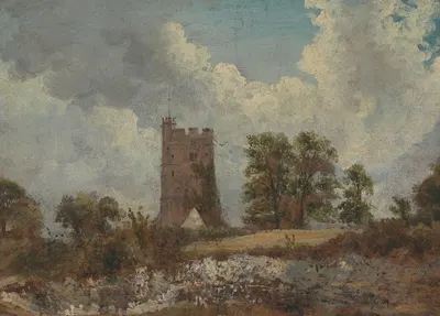 Landscape with a Church by Frederick Waters Watts — digital art print download
