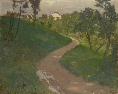 Деревенская дорога на холме by Фриц Бургер, 1899-1905 — digital art print download