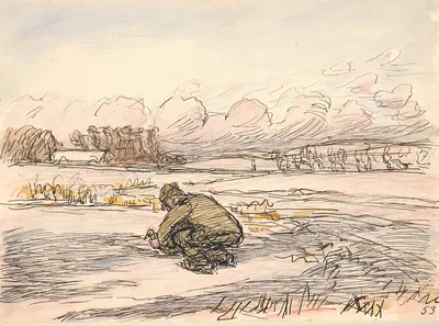 Bonden på isen by Fritz Syberg, 1927 - 1928 — digital art print download