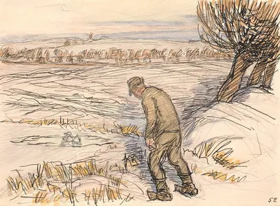 Bonden ved den frosne sø by Фриц Сиберг, 1927 - 1928 — digital art print download