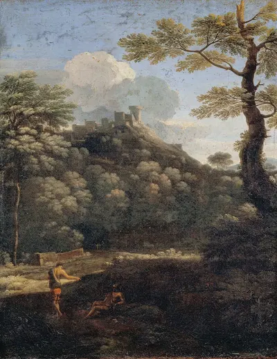 A Castle in a Wood by Gaspard Dughet — digital art print download