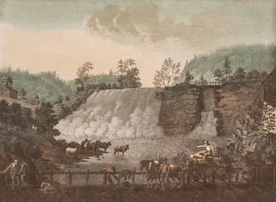 Водопад рядом со старым Брюгге by Георг Хаас, 1787 – 1791 — digital art print download