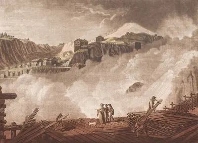 Водопад Сарп-Фосс в Норвегии by Георг Хаас, 1794 — digital art print download