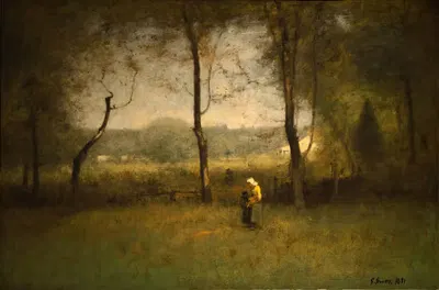 Wood Gatherers, An Autumn Afternoon by George Inness, 1891 — digital art print download