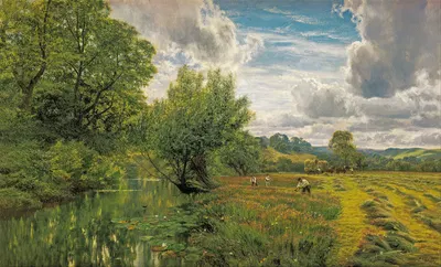 Луговина, недалеко от запруды Дейза, Оксфордшир by Джордж Викат Коул, 1891 — digital art print download