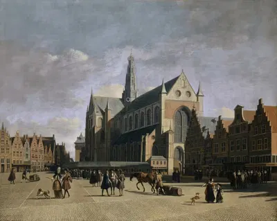 Рыночная площадь в Харлеме by Геррит Адриансз. Беркхейде, 1690-1700 — digital art print download