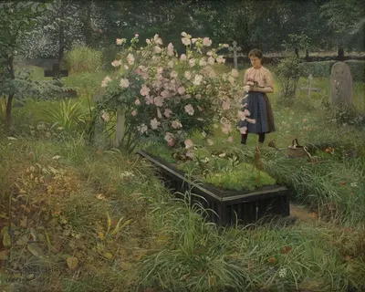 Сцена на кладбище by Готфрид Кальстениус, 1890 — digital art print download