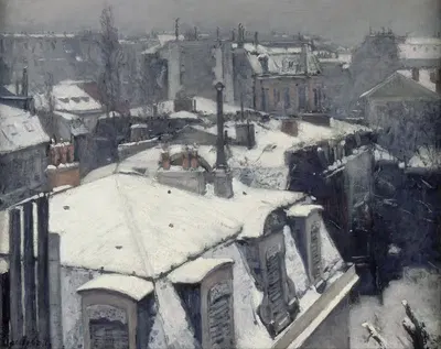 Крыши в снегу (снежный эффект) by Гюстав Каййботт, 1878 — digital art print download