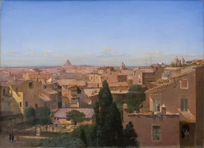 Вид на Рим с жилья художника by Ханс Йорген Хаммер, 1858 — digital art print download