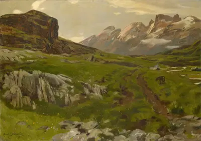 Вид с Фрутта на Титлис by Ханс Сандройтер, 1895 — digital art print download