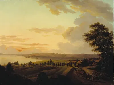 Сельский пейзаж на Зеландии, вечер by Кристиан Генрих Грош, 1810 — digital art print download