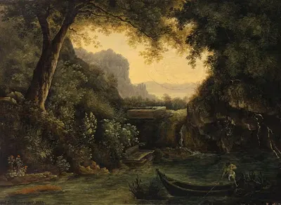Речной пейзаж с обнаженным моряком by Исаак Фюрстенбергер, 1822 — digital art print download