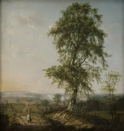 Пейзаж с большим деревом by Иоганн Кристиан Даль, 1814 — digital art print download