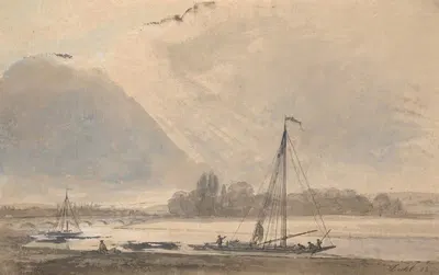 Вид на Эльбу рядом с Дрезденом by Иоганн Кристиан Даль, 1824 — digital art print download