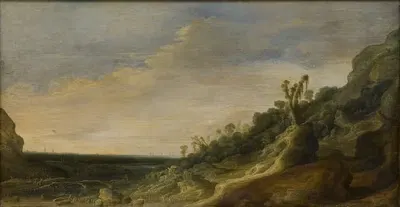 Горы с видом на реку и море by Якоб ван Гел, 1634 – 1734 — digital art print download