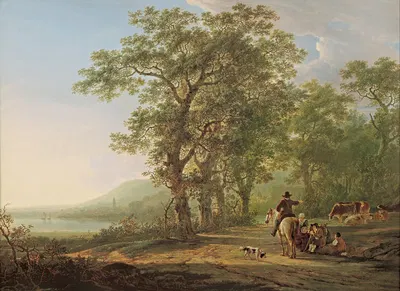 Figures in a forest landscape by Jacob van Strij — digital art print download