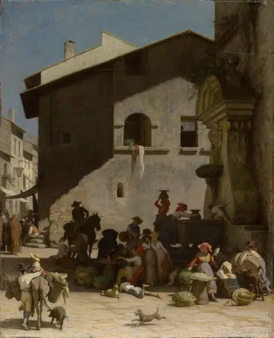 Сцена римского рынка by Жак Альфред ван Мюйден, 1861 — digital art print download