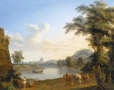 Вид на собор Святого Петра в Риме by Якоб Филипп Хакерт, 1774 — digital art print download