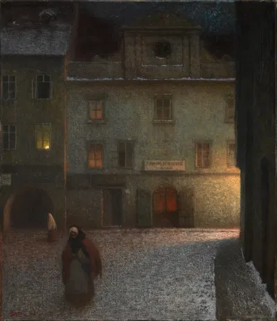 Evening Street by Jakub Schikaneder, 1906 — digital art print download