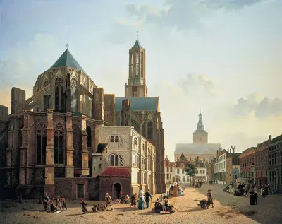View of the choir and tower of Utrecht Cathedral by Jan Hendrik Verheijen — digital art print download