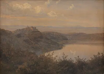 Вид на Кастель Гандольфо, Италия by Янус ла Кур, 1868 — digital art print download