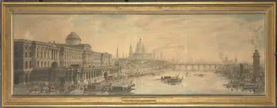 Дом Сомерсет, Собор Святого Павла и мост Блэкфрайерс by Луи Жан Депре — digital art print download