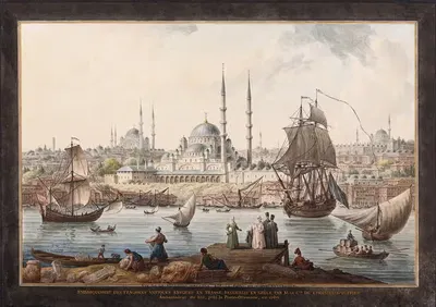 Yeni Camii и порт Стамбула by Жан-Батист Илер — digital art print download