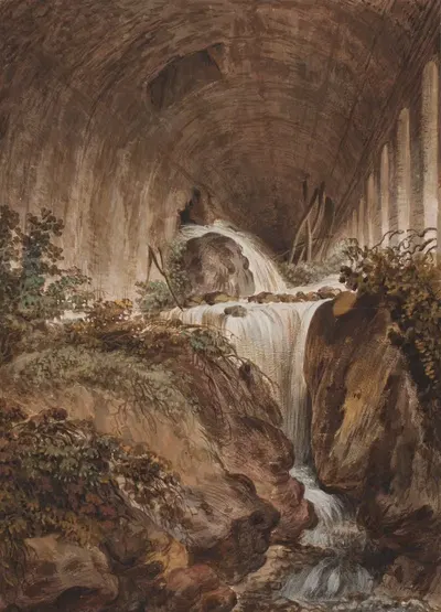 Водопад под кирпичной аркой by Йенс Петерсен Лунд, 1730 – 1793 — digital art print download
