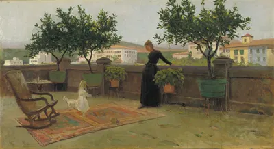 Terrace by Joaquim Vayreda — digital art print download