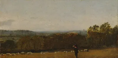 A Shepherd in a Landscape looking across Dedham Vale towards Langham by John Constable — digital art print download
