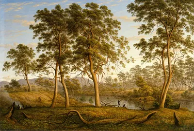 Коренные жители на реке Оуз, Земля Ван Димена by Джон Гловер, 1838 — digital art print download