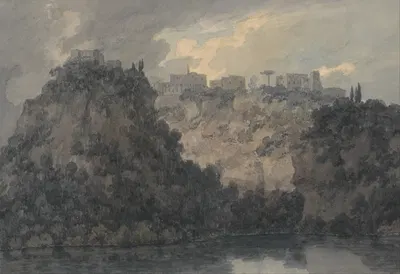On the Lake of Nemi by John Robert Cozens — digital art print download