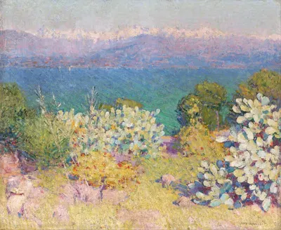 In the morning, Alpes Maritimes from Antibes by John Peter Russell — digital art print download