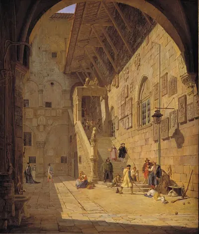 Дворец Палаццо дель Баргельо. Флоренция by Йорген Рёд, 1842 — digital art print download