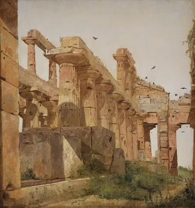 Храм Геры в Пестуме, Италия by Йорген Рёд, 1838 — digital art print download