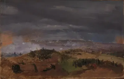 Битва при Истеде 25 июля 1850. Эскиз by Йорген Соне, 1849 - 1850 — digital art print download