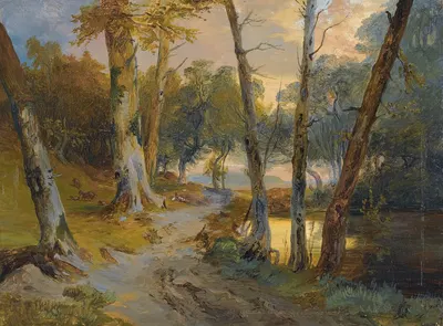 Wald Mit Kleinem Weiher by Carl Blechen — digital art print download