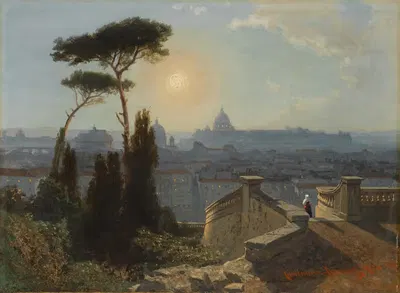 Рим, с Тринита ди Монти by Карл Линдеманн-Фроммель, 1871 — digital art print download