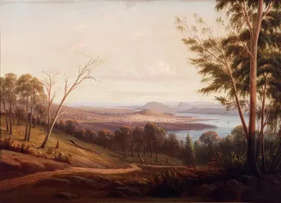 View of Hobart Town by Knut Bull, 1853 — digital art print download