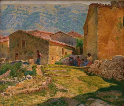 Солнечное утро в Чивита д'Антино by Кристиан Захртманн, 1904 - 1905 — digital art print download