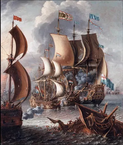 Морская битва с берберскими корсарами by Лорейс а Кастро — digital art print download