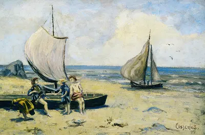 Children on the Beach by Louis Michel Eilshemius — digital art print download