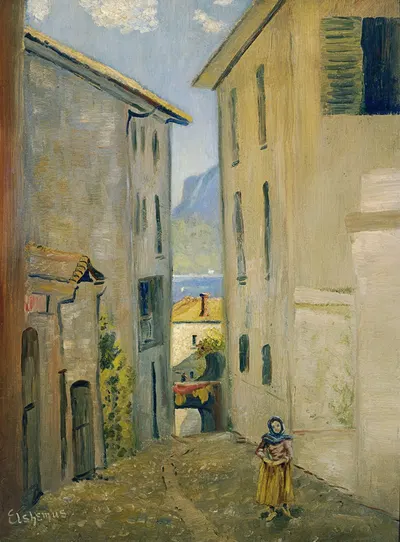 Street in Lugano by Louis Michel Eilshemius — digital art print download
